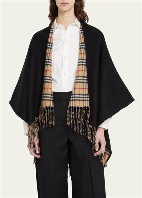 Burberry Reversible Check Wool Cape 